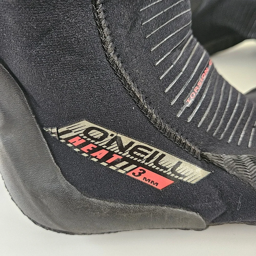 O'Neill Heat 3mm Round Toe Boots Mens 11 Black Neoprene Water Sports Surfing
